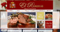 Desktop Screenshot of elrincon-restaurant.co.uk