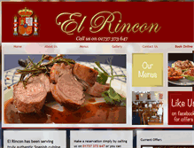 Tablet Screenshot of elrincon-restaurant.co.uk